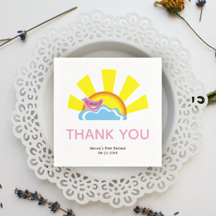 Cute bird and sun Books for Baby Shower Thank You  Napkin