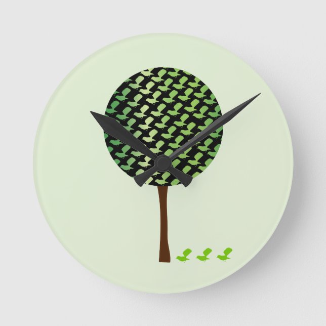 Cute bird and treecustomizeable clock (Front)
