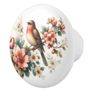 Cute bird animal lovers ceramic knob