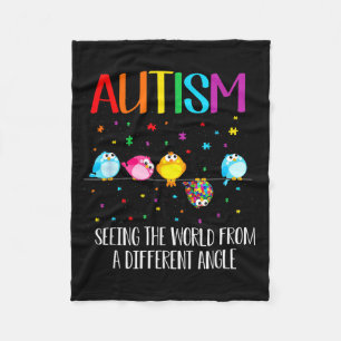 Cute Bird Autism Seeing The World From A Different Fleece Blanket