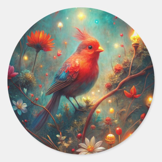 Cute Bird Classic Round Sticker (Front)