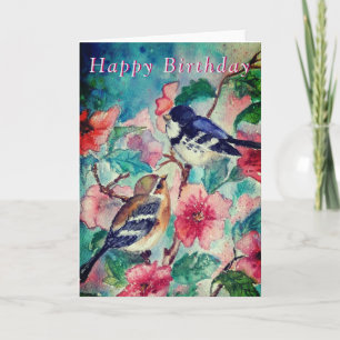 Cute Bird Couple Birthday Card