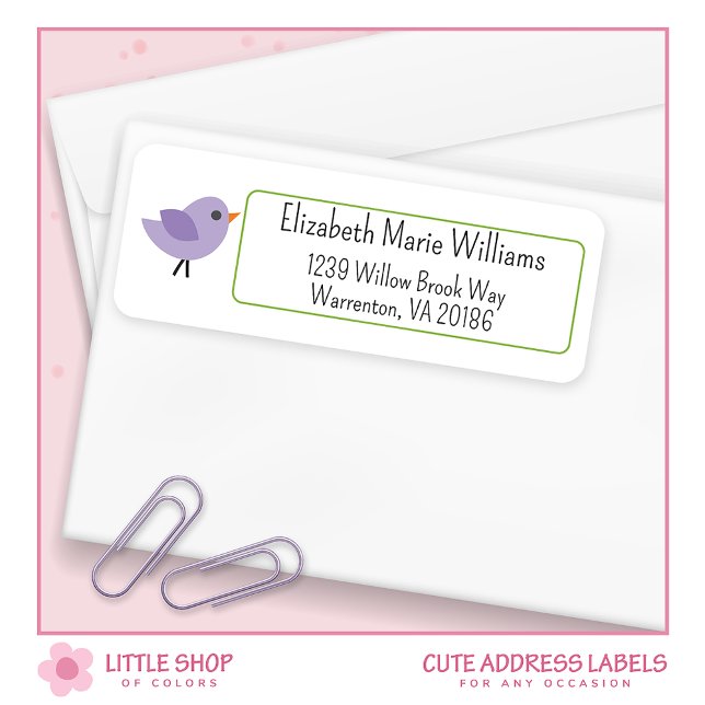 Cute Bird Customisable Return Address (Creator Uploaded)