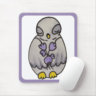 Cute Bird Drawing Owl Mouse Mat