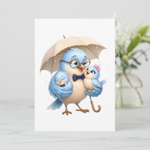 Cute Bird Father Custom Flat Card