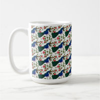 Cute Bird Floral Pattern | Colourful Blue Bird wit