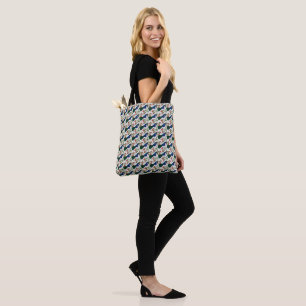 Cute Bird Floral Pattern   Colourful Blue Bird wit Tote Bag