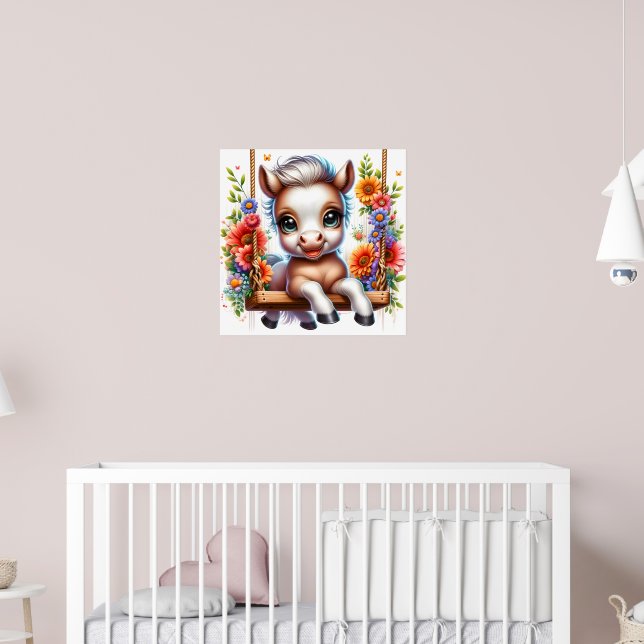 Cute bird horse nursery  poster (Nursery 2)