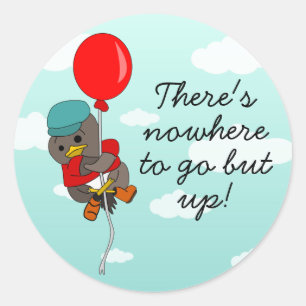Cute Bird in Clouds Motivational Have Faith Quote Classic Round Sticker