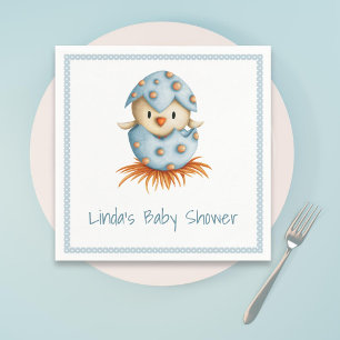 Cute Bird in Nest Baby Shower Napkin