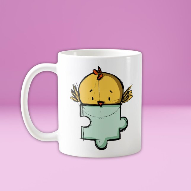Cute Bird Jigsaw Puzzle Piece Coffee Mug (Creator Uploaded)