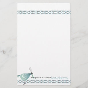 Cute bird kitchen whisk menu recipe stationery