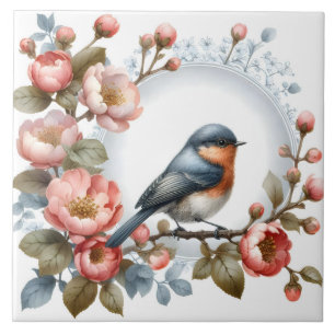 Cute bird lovers crafting home business ceramic tile