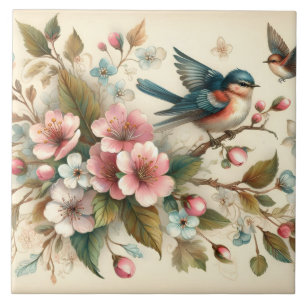 Cute bird lovers crafting home business tile