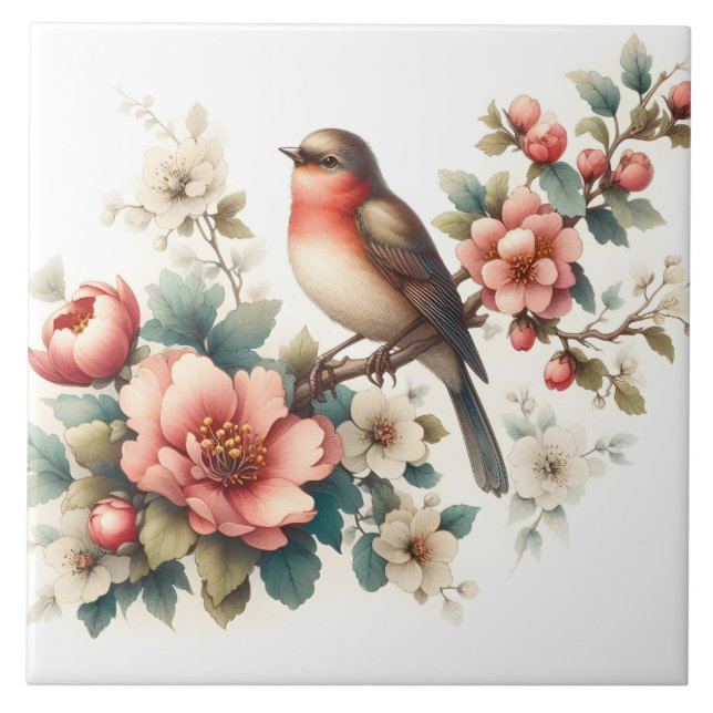 Cute bird lovers crafting home business  tile (Front)