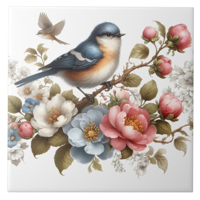 Cute bird lovers crafting home business  tile (Front)