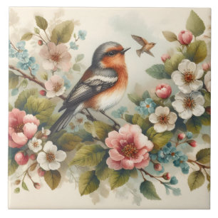 Cute bird lovers crafting home business tile