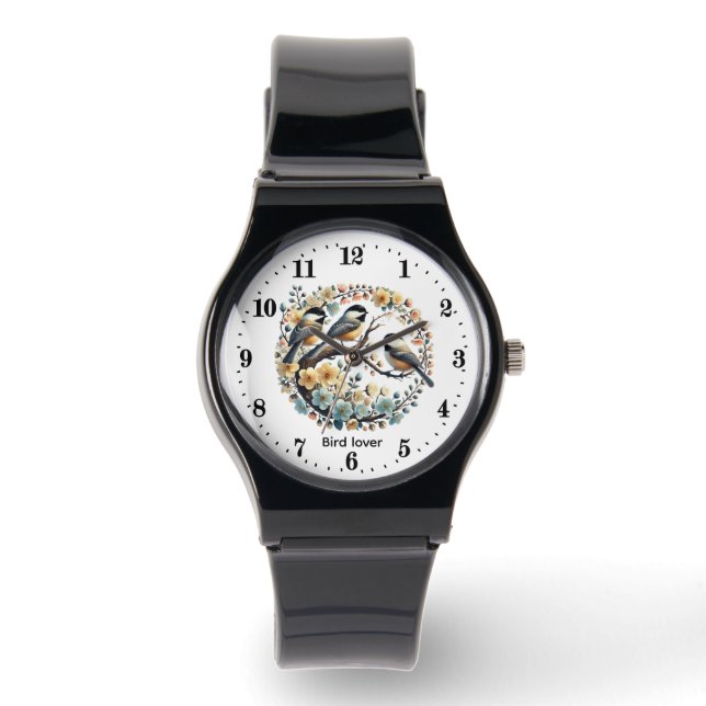 Cute bird lovers customizable  watch (Front)