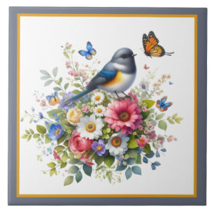 Cute bird lovers kitchen crafting business tile