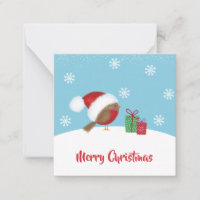 Cute Bird Merry Christmas Note Card