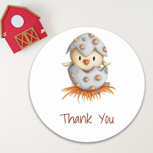 Cute Bird Nest Thank You  Classic Round Sticker