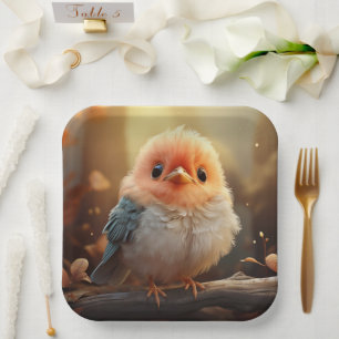 Cute bird paper plate