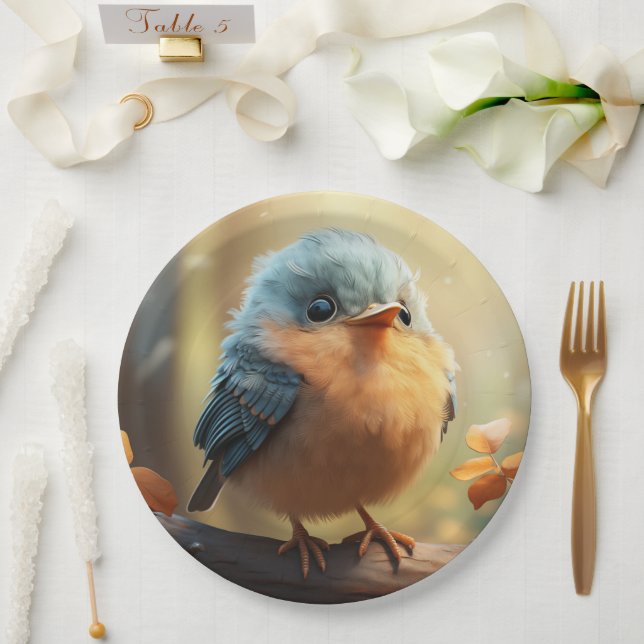 Cute bird paper plate (Wedding)