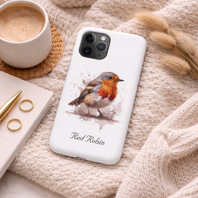 Cute bird red robin, customisable Case-Mate iPhone case (Creator Uploaded)