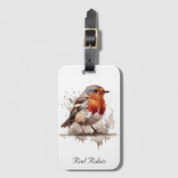 Cute bird red robin in watercolor