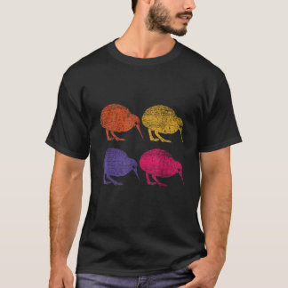 Cute Bird Retro Kiwi NZ New Zealand T-Shirt
