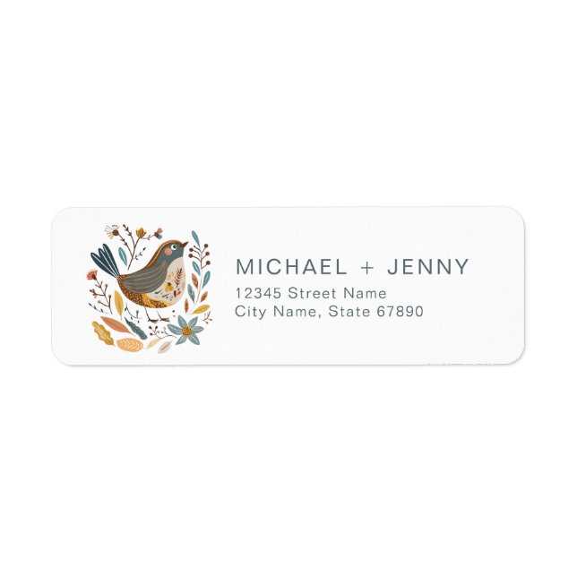 Cute Bird Return Address Labels (Front)