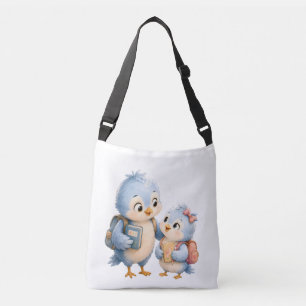 Cute Bird Siblings Shoulder Tote Bag
