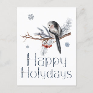 Cute Bird Sits On A Pine Branch Postcard
