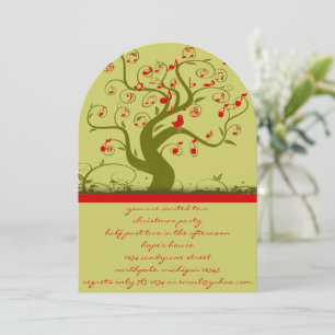 Cute Bird Swirl Christmas Party Invitations