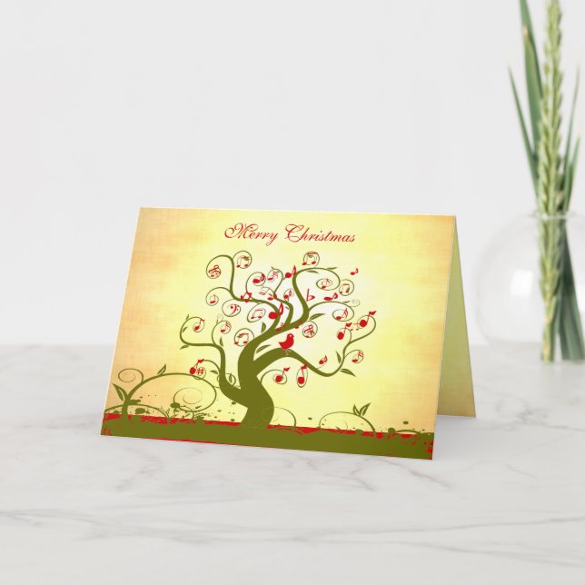 Cute Bird Swirl Tree Gifts and Invitations (Front)