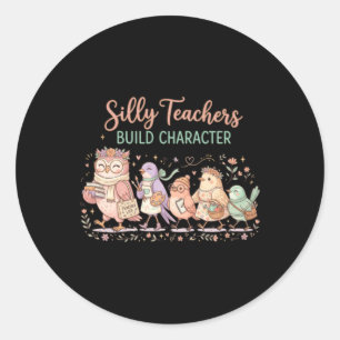 Cute Bird Teacher Squad Shirt Funny Teacher Gift Classic Round Sticker