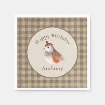 Cute Bird Watercolor Name Birthday
