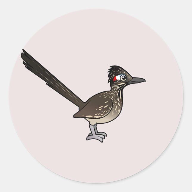Cute Birdorable Roadrunner Classic Round Sticker (Front)