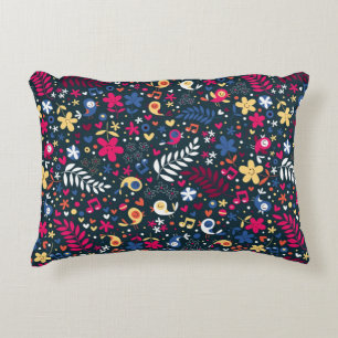 cute birds and flowers pattern decorative cushion