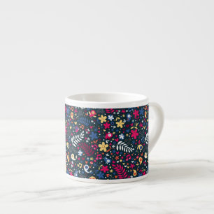 cute birds and flowers pattern espresso cup