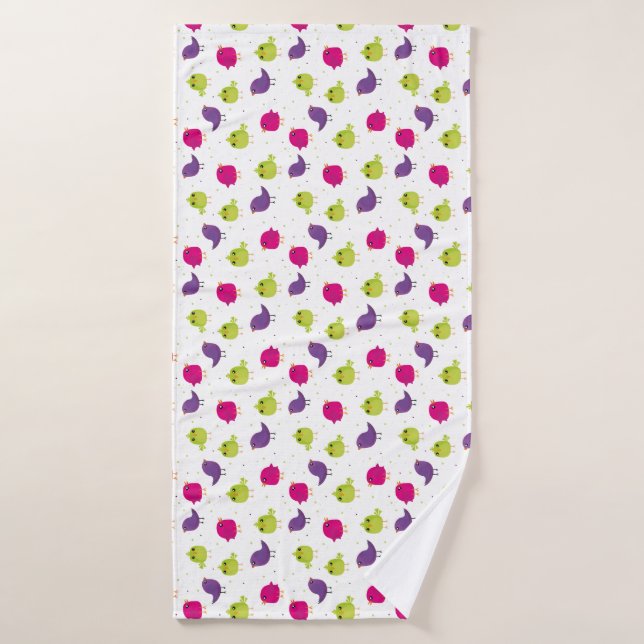 Cute birds bath towel (Bath Towel)
