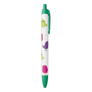 Cute birds black ink pen