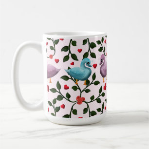 Cute birds floral pattern coffee mug