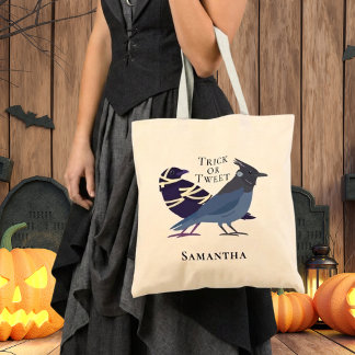 Cute Birds in Costume Halloween Trick or Tweet  Tote Bag