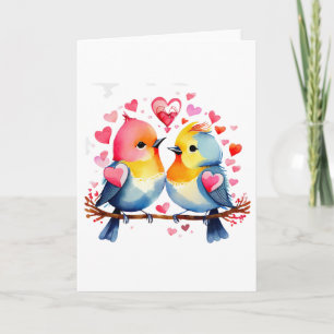 Cute Birds in Love BLANK  Card