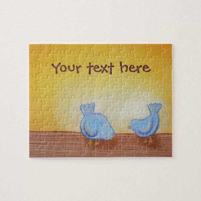 Cute Birds in Morning Sunlight with your own text Jigsaw Puzzle (Horizontal)