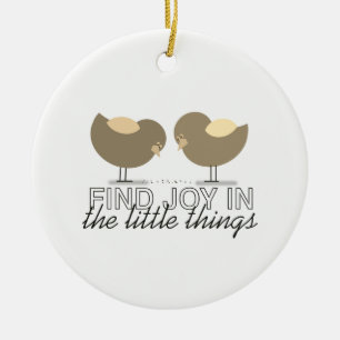 Cute Birds Inspirational Quote Ceramic Tree Decoration