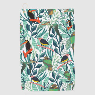 Cute Birds seamless pattern Golf Towel