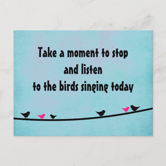 Cute birds singing postcard (Front)