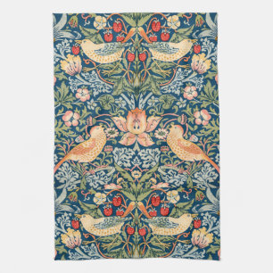 Cute Birds, Strawberry Thief Vintage Art Tea Towel